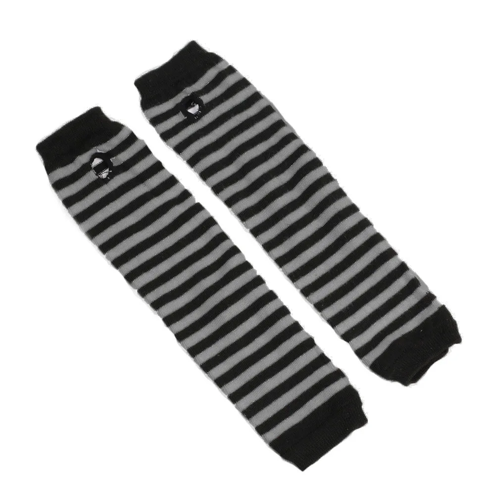 Fashion Women Emo Gloves Lady Striped Elbow Gloves Warmer Knitted Long Fingerless Gloves Elbow Mittens Christmas Acces Gifts