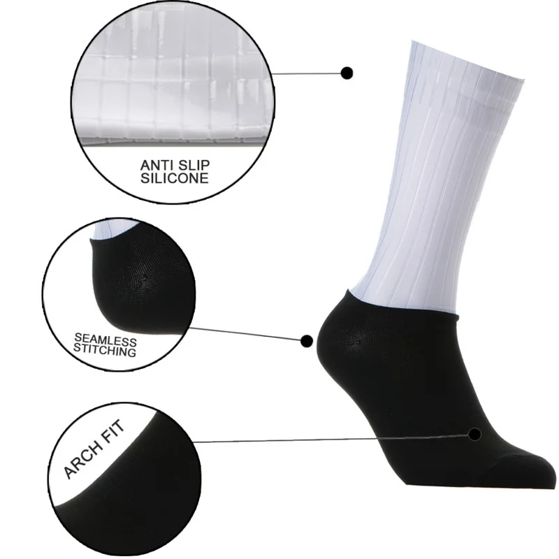 Anti Slip Silicone Seamless Aero Socks New Summer Breathable Cycling Socks Men Women Road Bike Calcetines Ciclismo