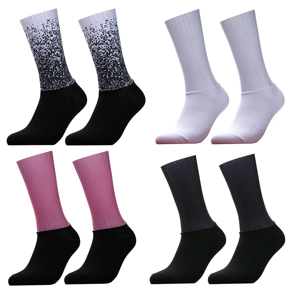 Anti Slip Silicone Seamless Aero Socks New Summer Breathable Cycling Socks Men Women Road Bike Calcetines Ciclismo