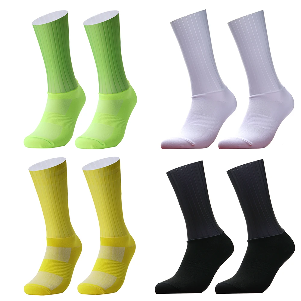 Anti Slip Silicone Seamless Aero Socks New Summer Breathable Cycling Socks Men Women Road Bike Calcetines Ciclismo
