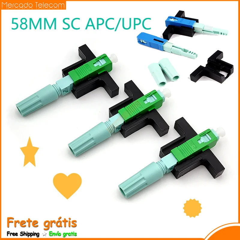 FTTH 58MM Fixed-length Block LX58 Single-Mode SC UPC APC Fast Connector FTTH Tool fiber optic connector 50,100,200pcs Lot