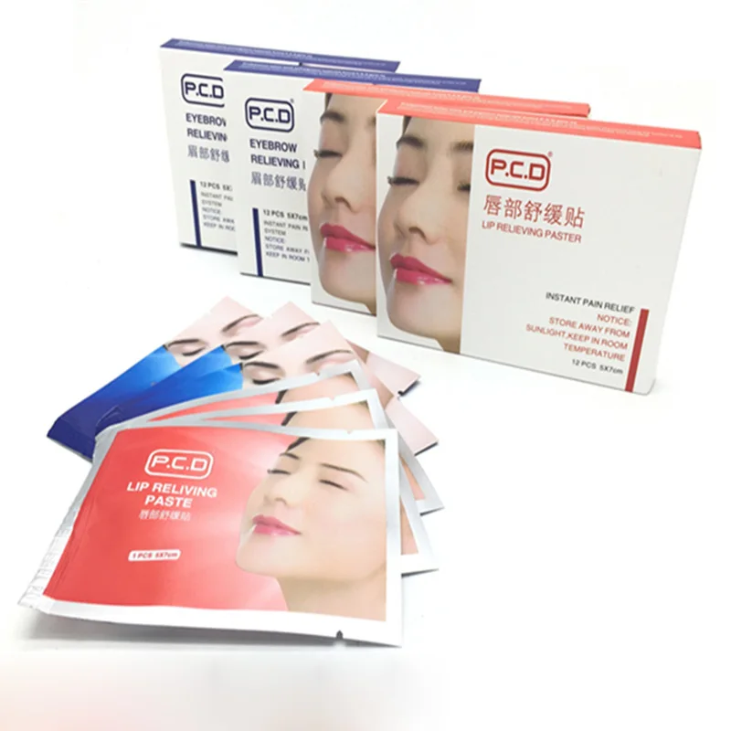 Microblading 12Pcs Repair Cream Strong Tattoo-Care Lip Eyebrow Paster for Permanent Makeup Tattoo Accessories