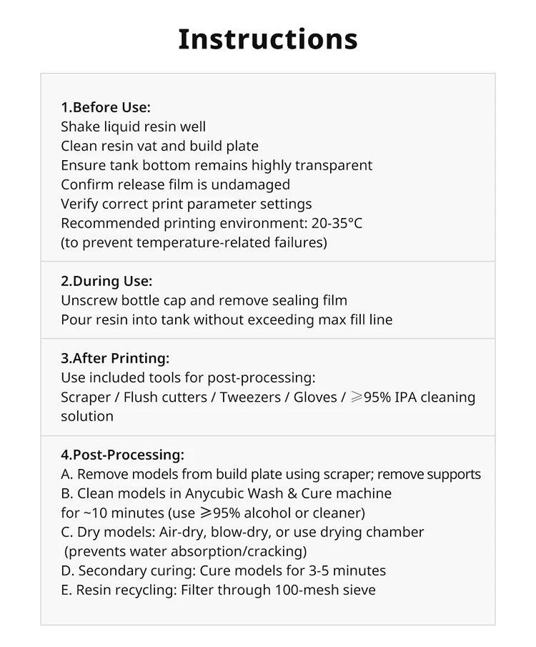 ANYCUBIC ABS-Like Pro 2 3D Printer Resin Hardness and Toughness 405nm UV-Curing Photopolymer UV Resin For LCD 3D Printer