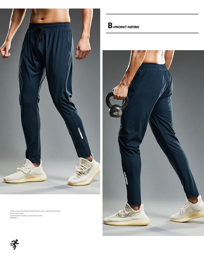 Summer Elastic Men Running Sport Pants Jogging Sweatpants Casual Outdoor Training Gym Fitness Trousers