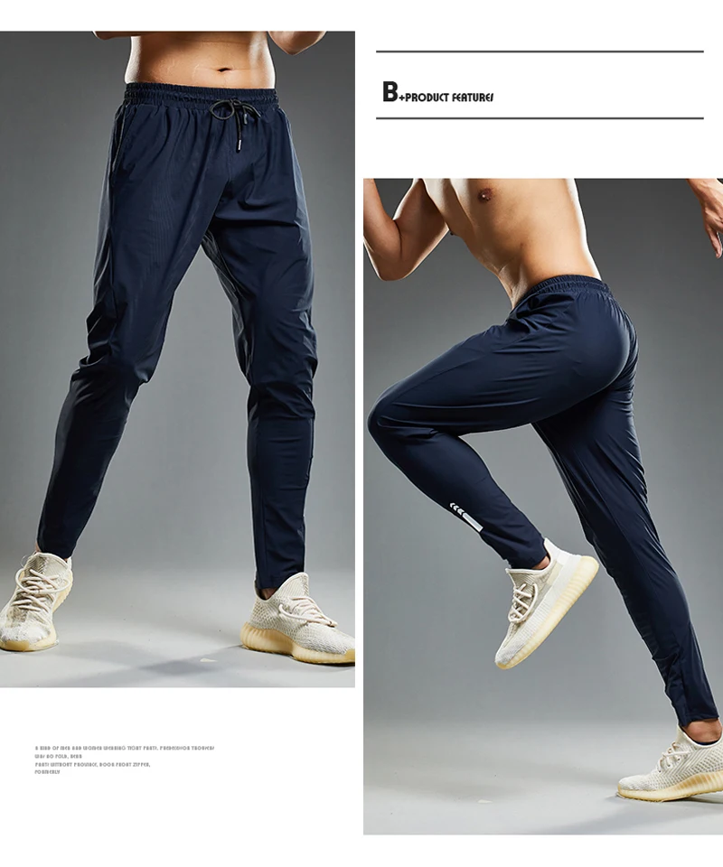 Summer Elastic Men Running Sport Pants Jogging Sweatpants Casual Outdoor Training Gym Fitness Trousers