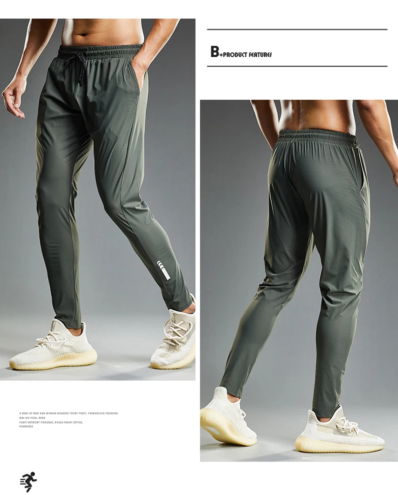 Summer Elastic Men Running Sport Pants Jogging Sweatpants Casual Outdoor Training Gym Fitness Trousers