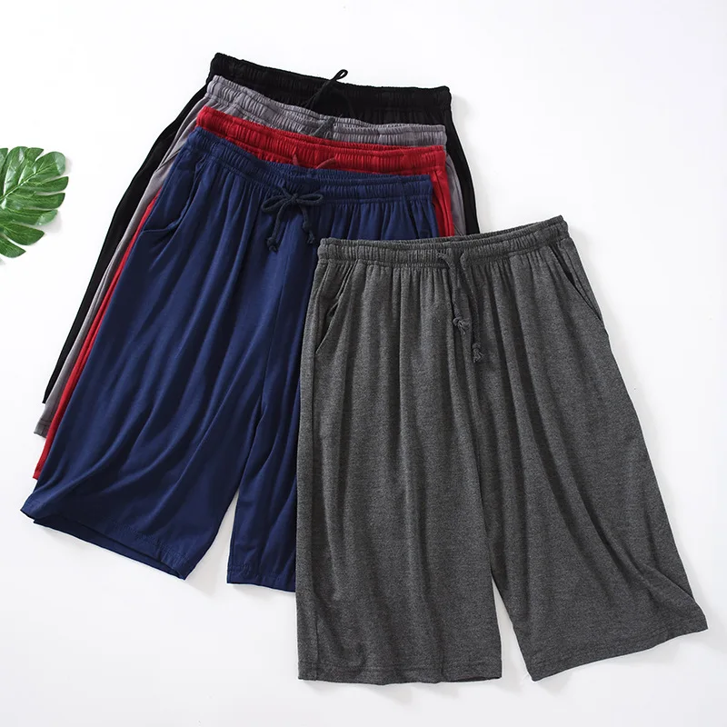 Plus Size 7XL 8XL Casual Sleep Shorts for Men Casual Modal Men's Pajamas Shorts Summer Soft Five Points Cotton Beach Shorts Male
