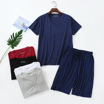 Plus Size 7XL 8XL Casual Sleep Shorts for Men Casual Modal Men's Pajamas Shorts Summer Soft Five Points Cotton Beach Shorts Male