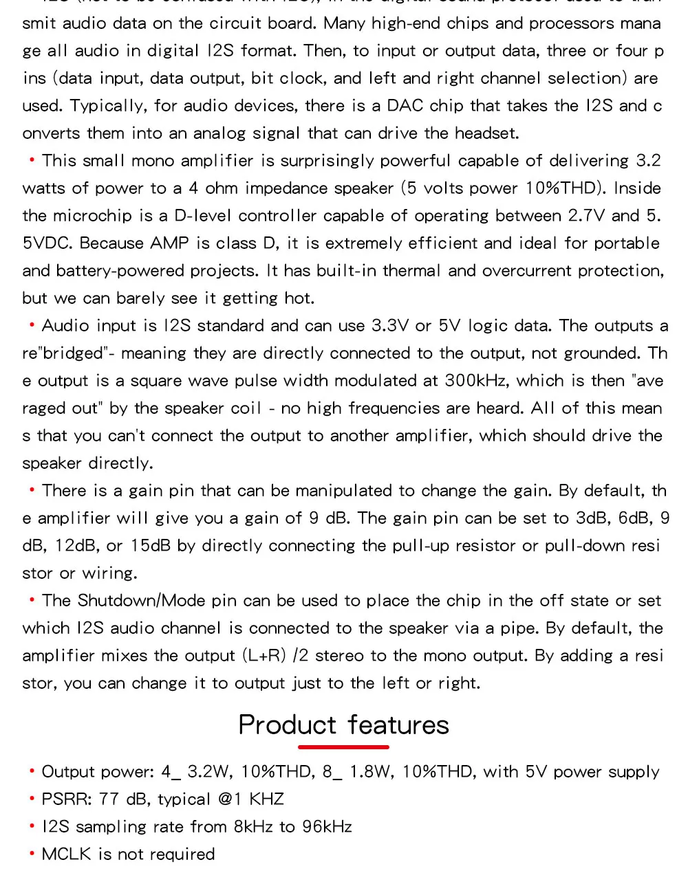 High Quality MAX98357 MAX98357A I2S 3W Class D Amplifier Breakout Interface I2S DAC Decoder for Audio
