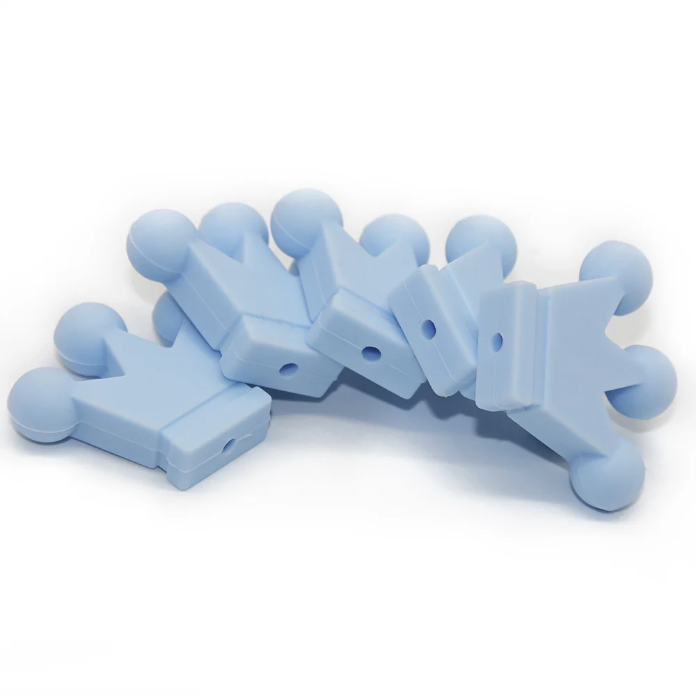 Cute-Idea 10PCs Silicone Crown Beads Baby Teething Chewable Teether DIY Baby Pacifier Chain chew Toys Accessories Baby Products