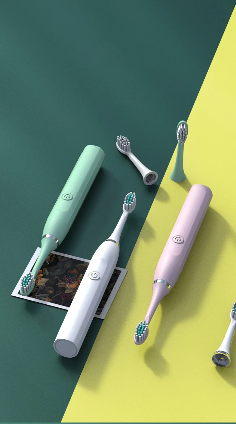 Sonic Electric Toothbrush for Adults Children Ultrasonic Automatic vibrator Whitening IPX7 Waterproof 3 Brush Head battery type