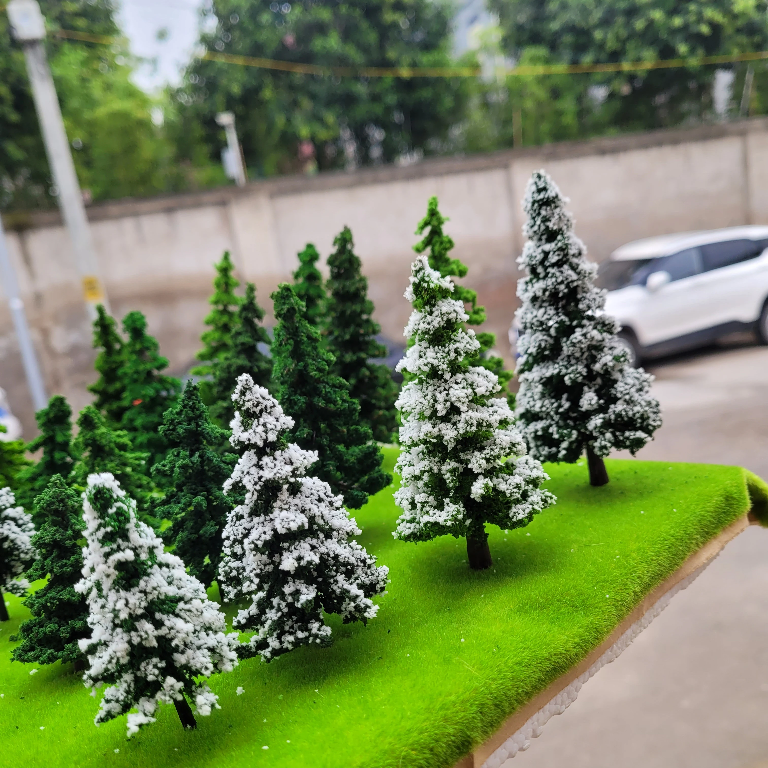 1:87 Scale Model Pine Trees Cedar Landscape Miniature Train Railway Layout Scenery Dioramas Diy Window Christmas Day Decoration