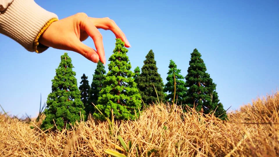 1:87 Scale Model Pine Trees Cedar Landscape Miniature Train Railway Layout Scenery Dioramas Diy Window Christmas Day Decoration