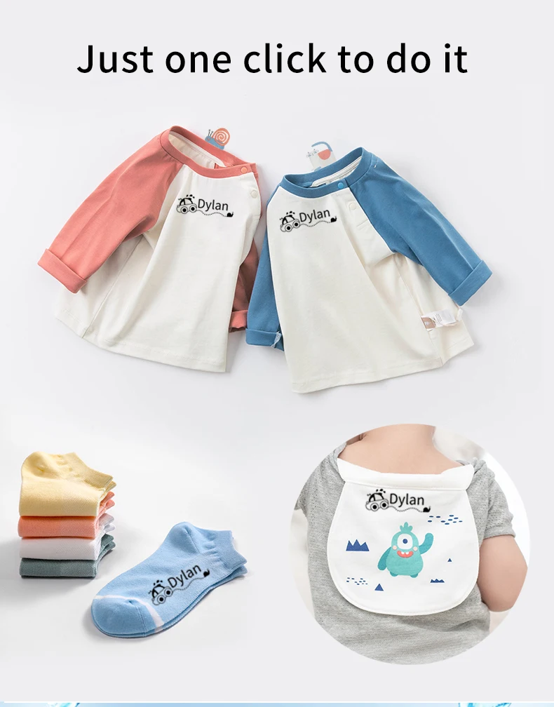 Children's Hang buckle Seal Stamp Toy Baby Student Clothes Chapter Custom Name Word Waterproof Wash Not Faded Customized