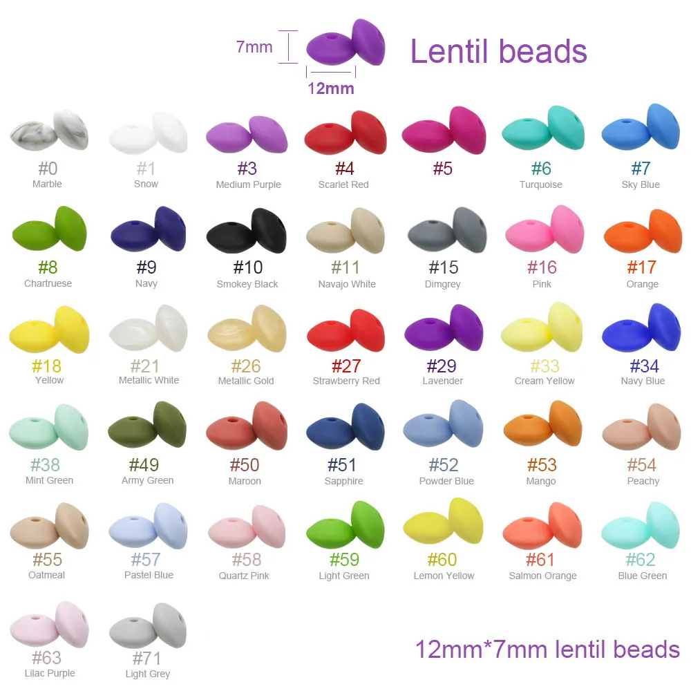 Cute-idea Baby Silicone Lentils Beads 100Pcs Baby Abacus Lentils teething beads infant Pacifier Chain Care toys Accessories gift