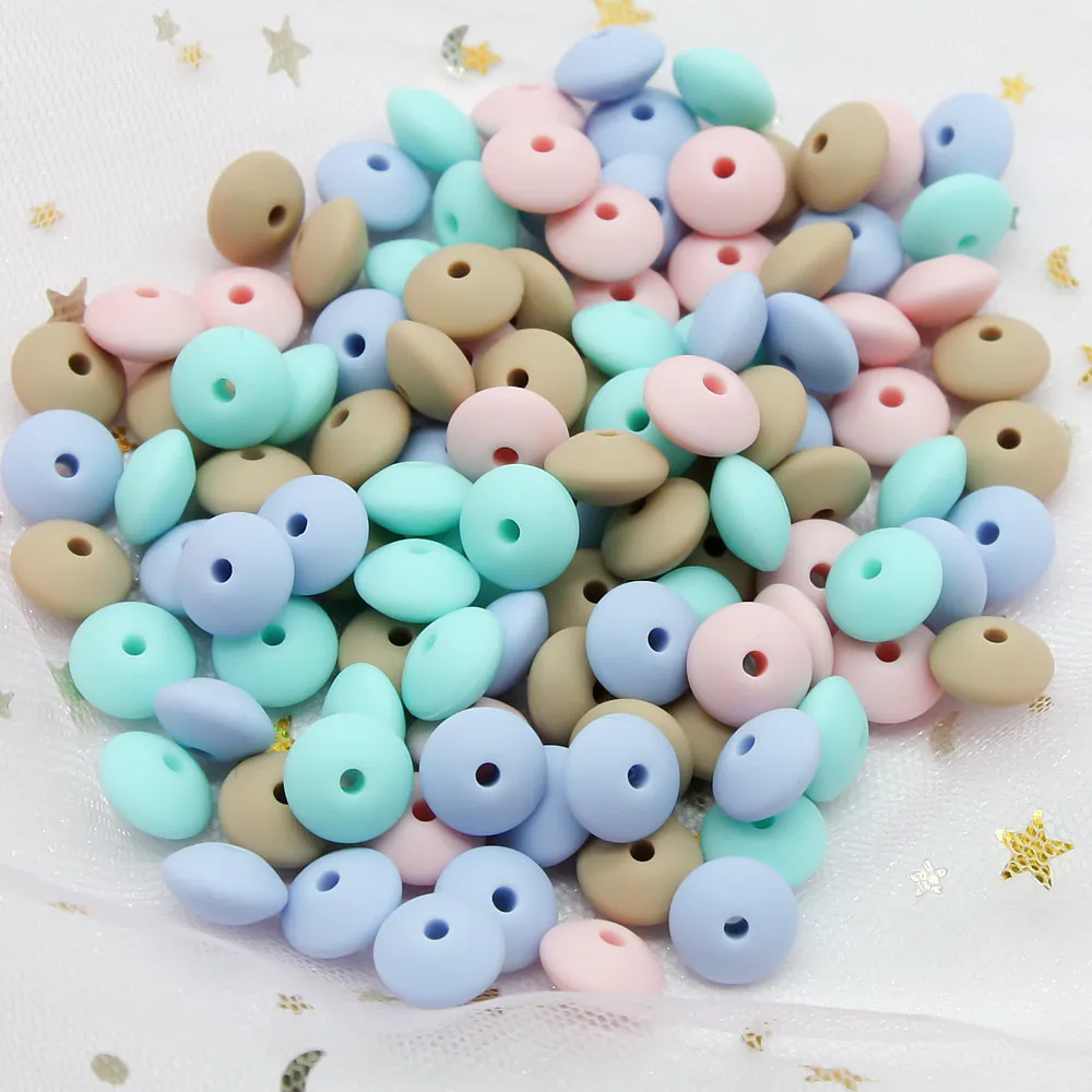 Cute-idea Baby Silicone Lentils Beads 100Pcs Baby Abacus Lentils teething beads infant Pacifier Chain Care toys Accessories gift