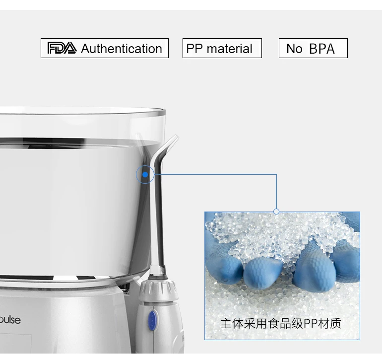 Oral Irrigator with Massage and Pressure Memory Functionk, 1000ml Oral Hygiene Water Dental Flosser Irrigator