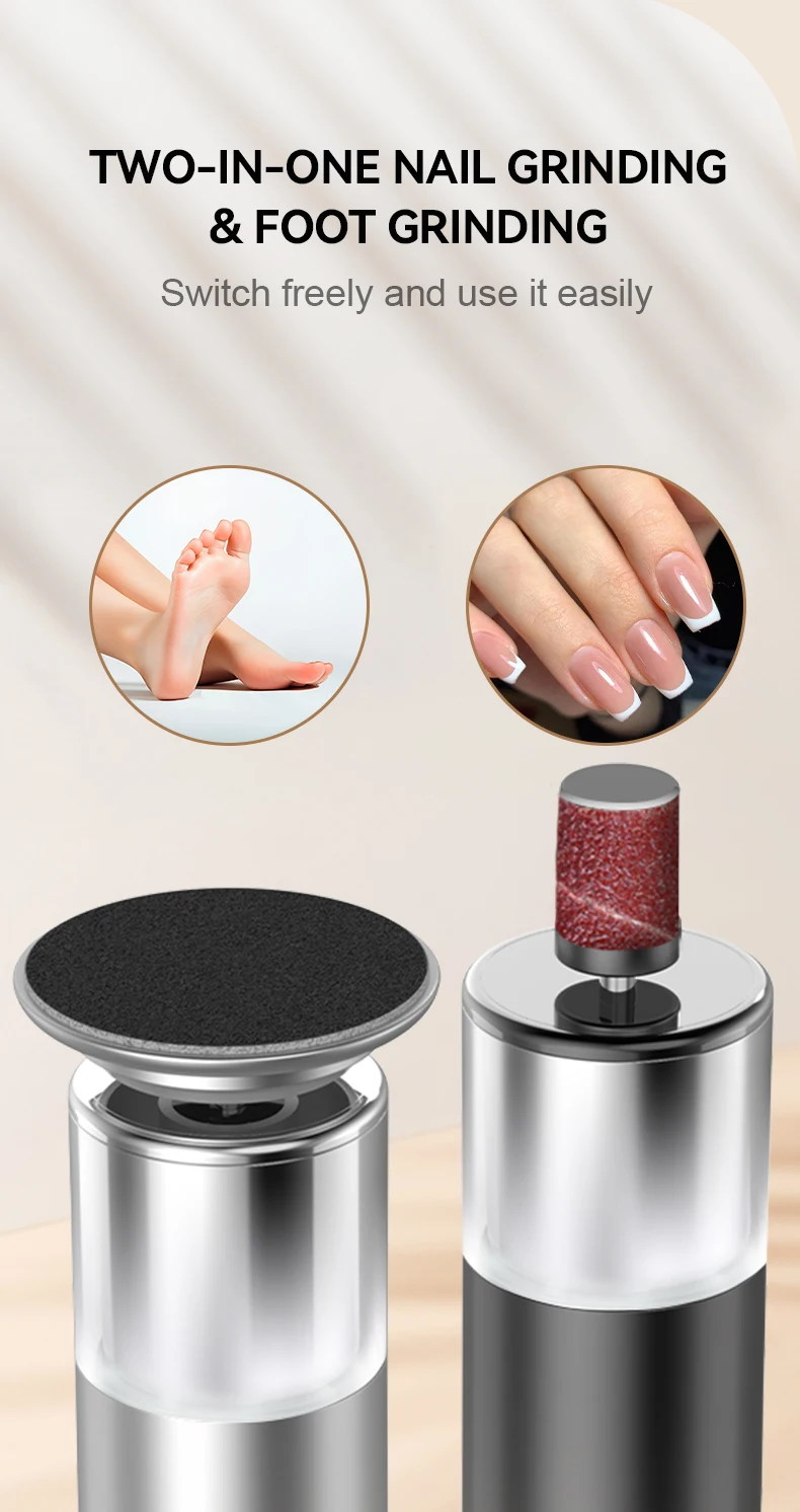 Electric Callus Remover Foot File 2-in-1 Adjustable Speed with 60pcs Sandpaper Discs for Pedicure And Callus Removal High Qualit