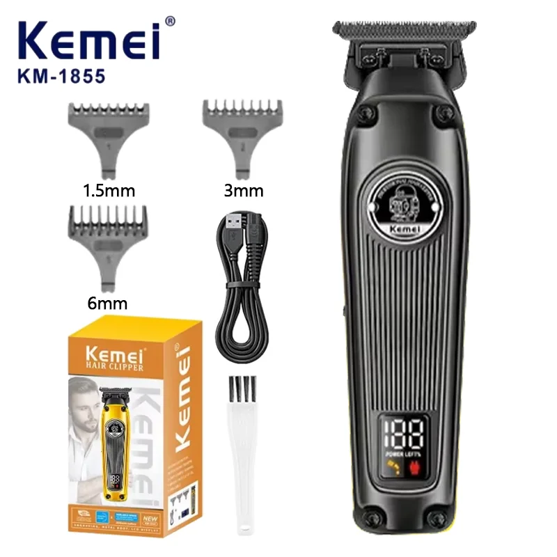 Kemei Multi-Purpose Haircut LCD Display Hair Cut Machine KM-1855 Hair Trimmer Hair Clippers for Men