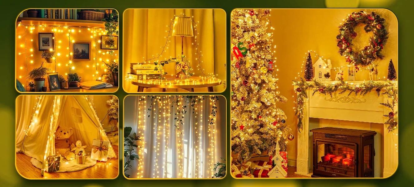 Led String Lights Outdoor Firecracker Fairy Light String EU/US DC Power Copper Wire Lights for Wedding Christmas Tree Decor Lamp
