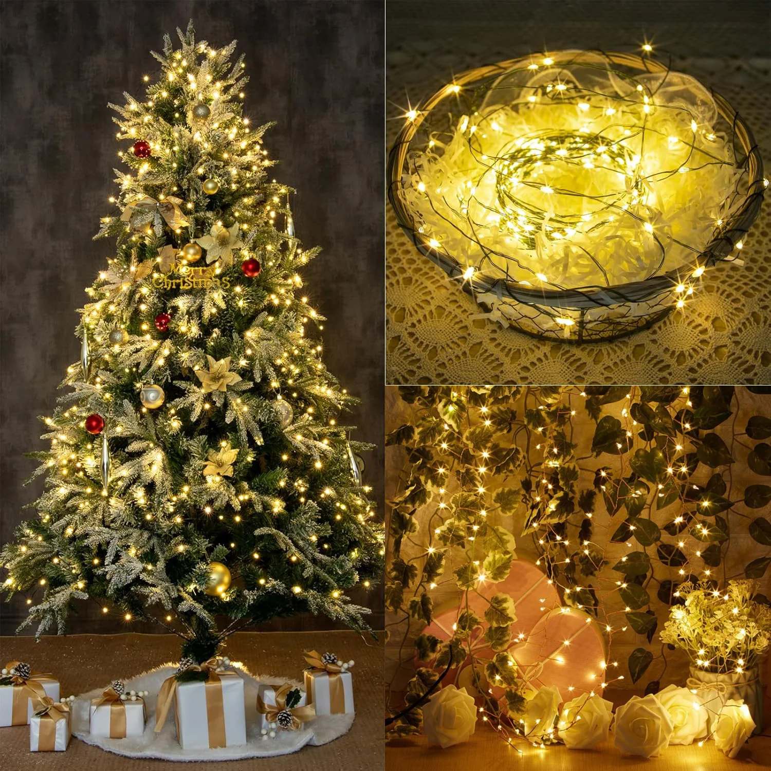 Led String Lights Outdoor Firecracker Fairy Light String EU/US DC Power Copper Wire Lights for Wedding Christmas Tree Decor Lamp