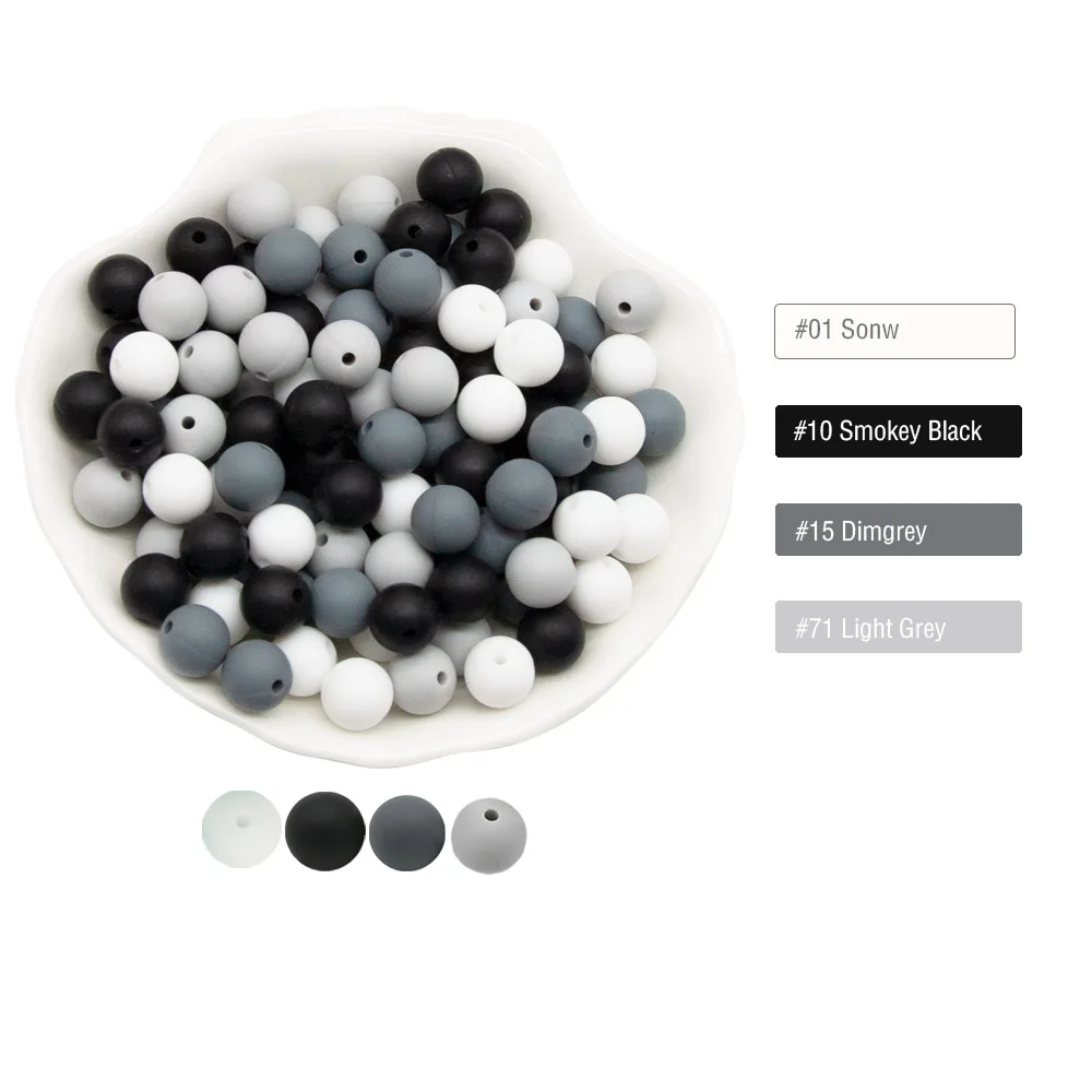 Cute-idea 50pc Silicone Beads Baby Lentil heart Star Shape Nuring Teething Beads Sets DIY Baby Pacifier Chain toys Accessories
