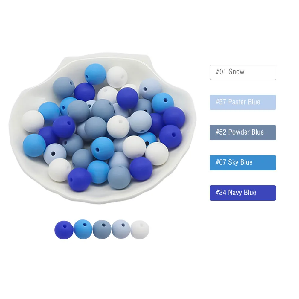 Cute-idea 50pc Silicone Beads Baby Lentil heart Star Shape Nuring Teething Beads Sets DIY Baby Pacifier Chain toys Accessories