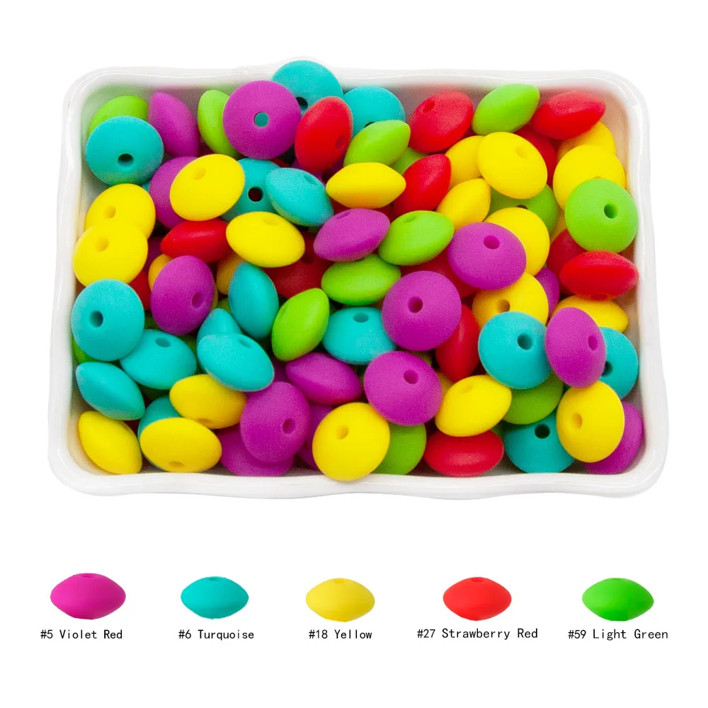 Cute-idea 50pc Silicone Beads Baby Lentil heart Star Shape Nuring Teething Beads Sets DIY Baby Pacifier Chain toys Accessories