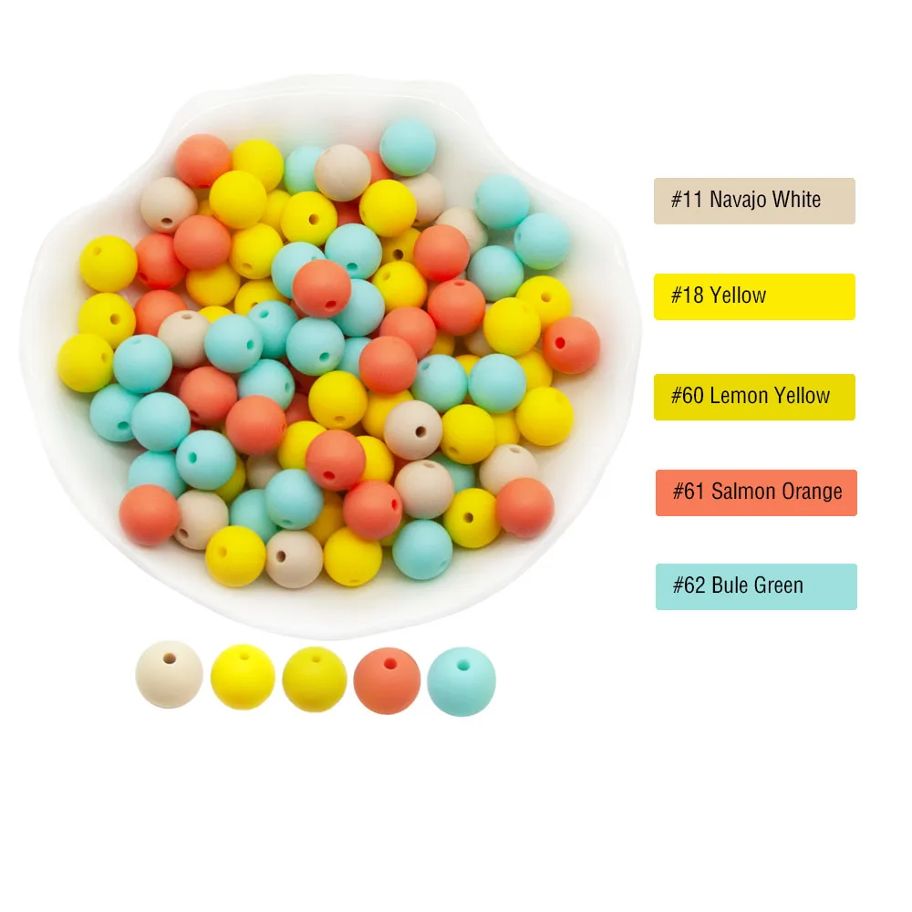 Cute-idea 50pc Silicone Beads Baby Lentil heart Star Shape Nuring Teething Beads Sets DIY Baby Pacifier Chain toys Accessories
