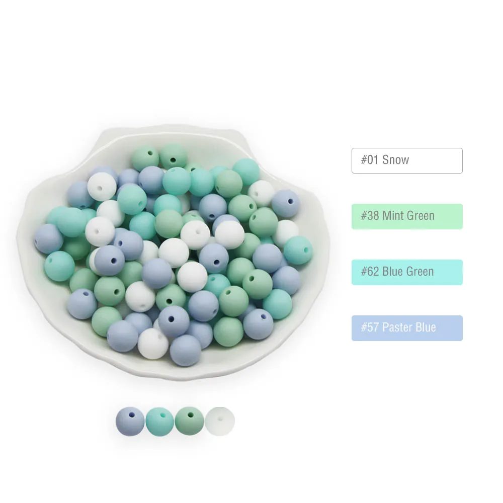 Cute-idea 50pc Silicone Beads Baby Lentil heart Star Shape Nuring Teething Beads Sets DIY Baby Pacifier Chain toys Accessories