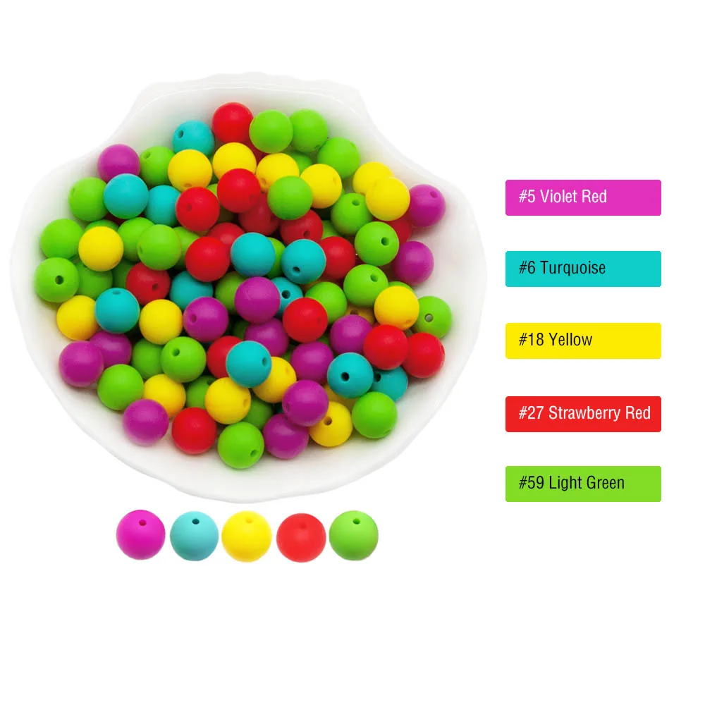 Cute-idea 50pc Silicone Beads Baby Lentil heart Star Shape Nuring Teething Beads Sets DIY Baby Pacifier Chain toys Accessories
