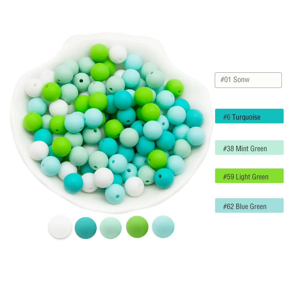 Cute-idea 50pc Silicone Beads Baby Lentil heart Star Shape Nuring Teething Beads Sets DIY Baby Pacifier Chain toys Accessories