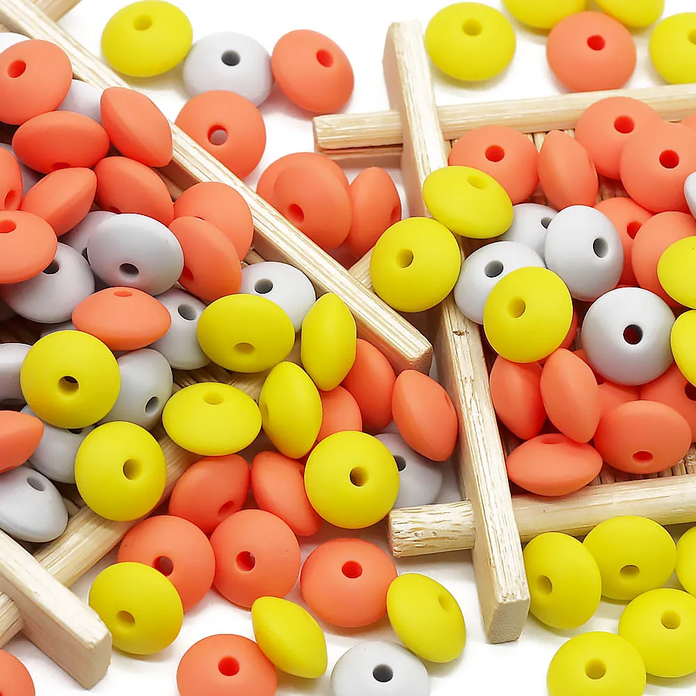 Cute-idea 50pc Silicone Beads Baby Lentil heart Star Shape Nuring Teething Beads Sets DIY Baby Pacifier Chain toys Accessories