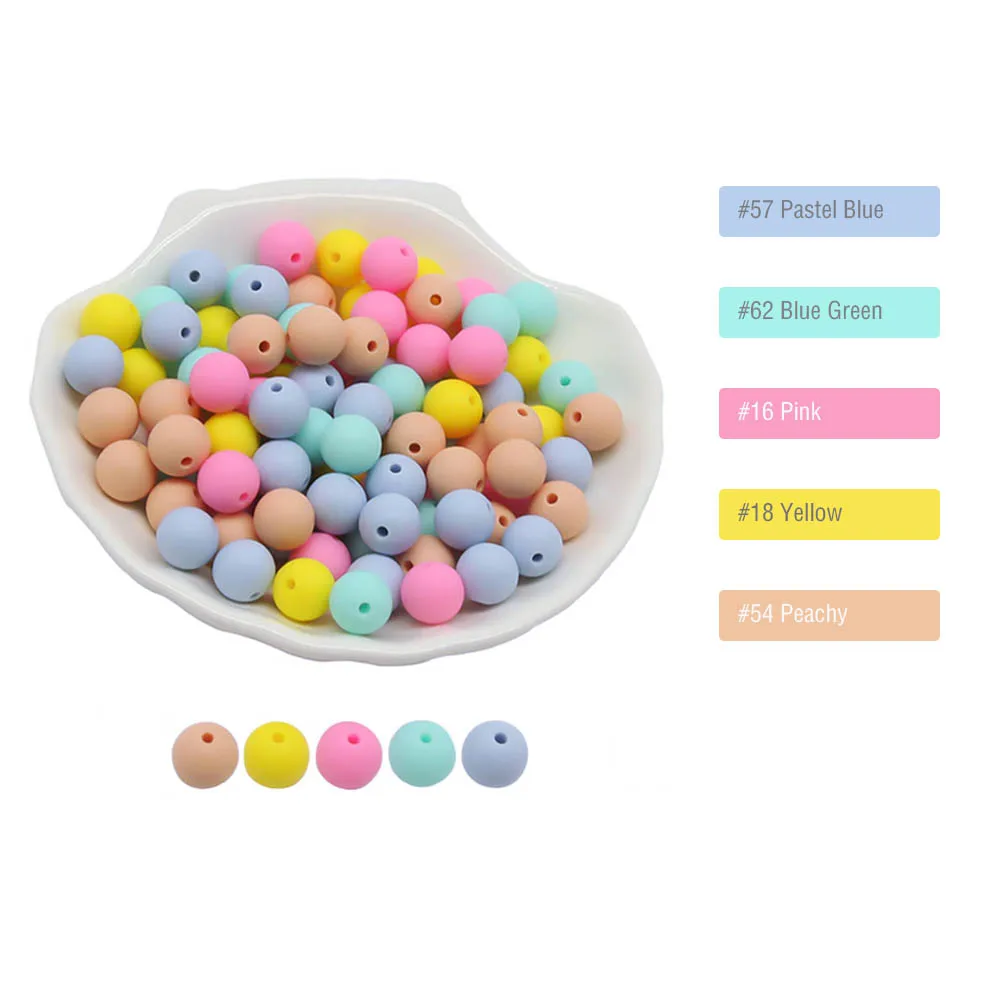 Cute-idea 50pc Silicone Beads Baby Lentil heart Star Shape Nuring Teething Beads Sets DIY Baby Pacifier Chain toys Accessories