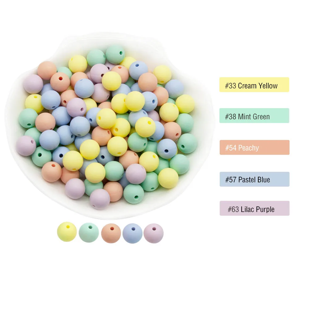 Cute-idea 50pc Silicone Beads Baby Lentil heart Star Shape Nuring Teething Beads Sets DIY Baby Pacifier Chain toys Accessories