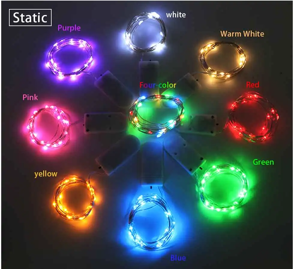 Waterproof Fairy Light CR2032 Battery Powered LED Mini Christmas Light Copper Wire String Light For Wedding Xmas Garland Party
