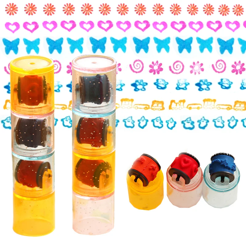 2/24pcs Assorted Stamps for Kids Self-ink Stamps Children Toy Stamps  Face Seal Scrapbooking DIY Painting Photo Album Decor