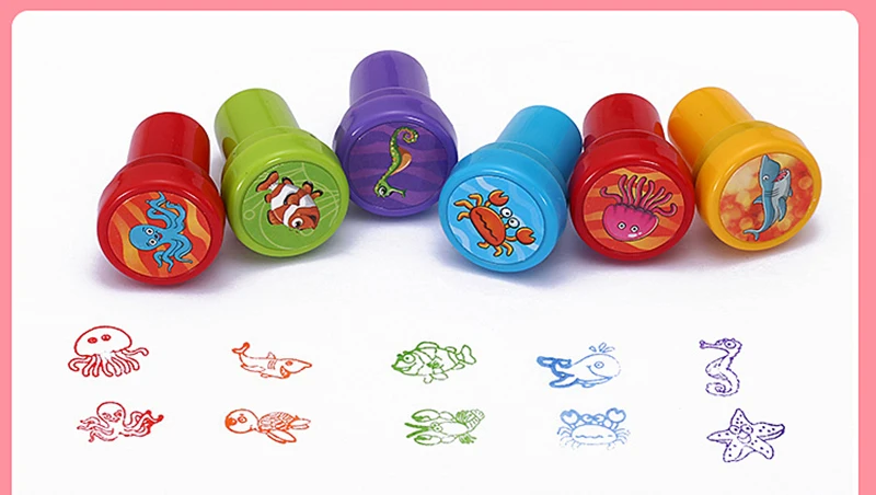 2/24pcs Assorted Stamps for Kids Self-ink Stamps Children Toy Stamps  Face Seal Scrapbooking DIY Painting Photo Album Decor