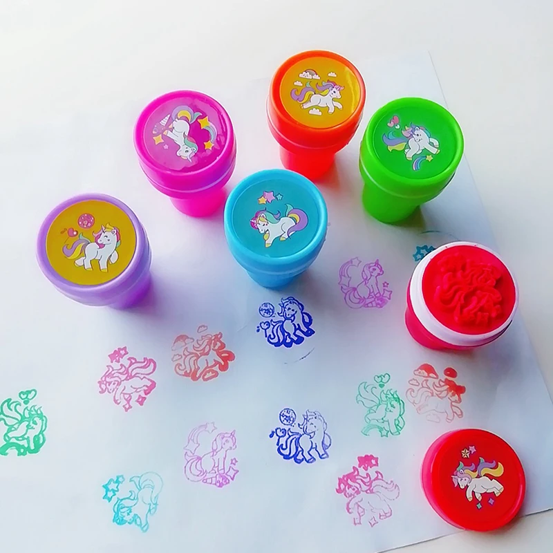 2/24pcs Assorted Stamps for Kids Self-ink Stamps Children Toy Stamps  Face Seal Scrapbooking DIY Painting Photo Album Decor