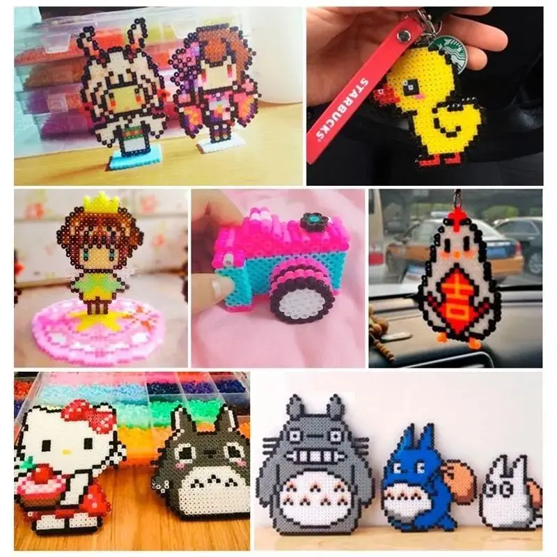 Perler Beads Kit 5mm Kit Hama Beads Creative 3D Puzzle Full Set with All Accessories Ironing Handmade Beads Toy Gift