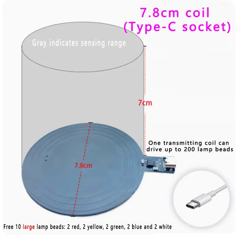 Wireless Power Supply Led Module Induction LED Light Power Supply Battery-free Module Suitable for Gundam Model Plus Light