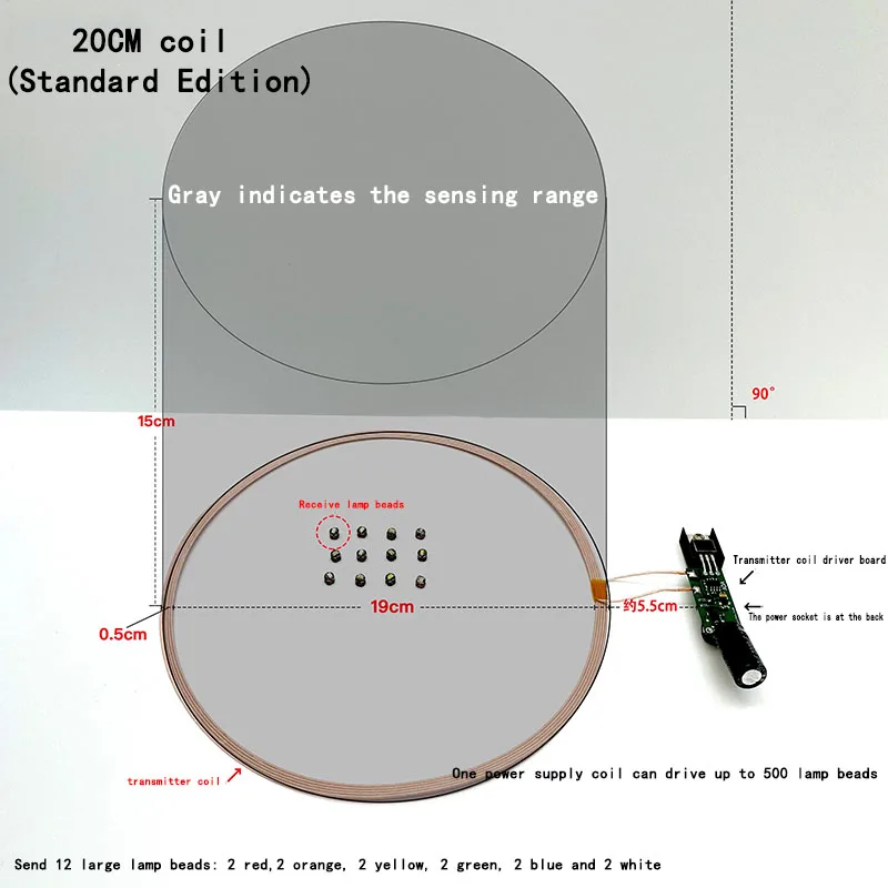 Wireless Power Supply Led Module Induction LED Light Power Supply Battery-free Module Suitable for Gundam Model Plus Light