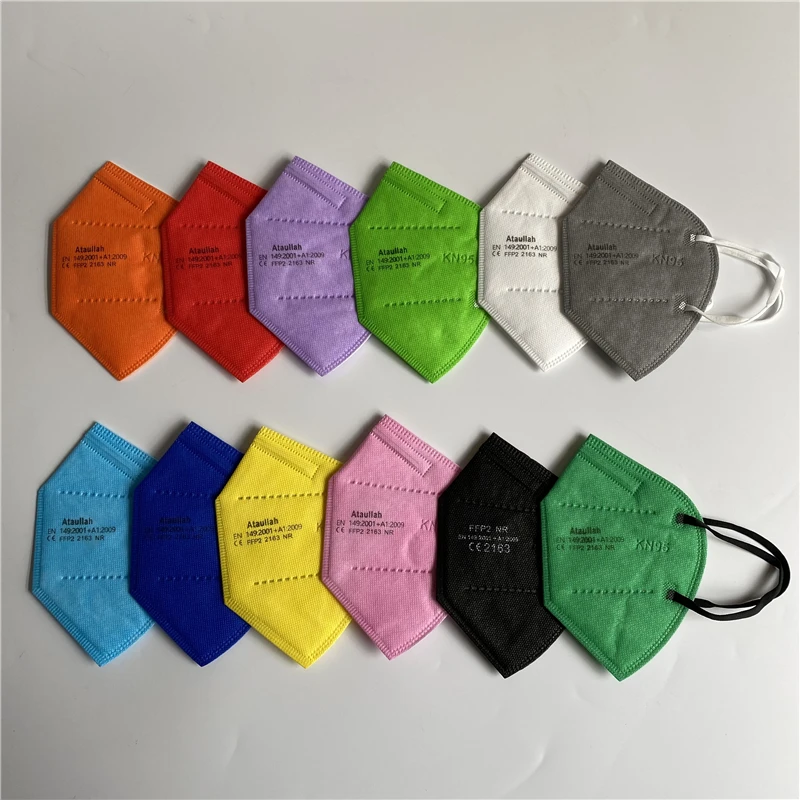 Ataullah ffp2 face mask kn95 Mascarillas 5 Layer filtration disposable breathable mask Protective Dustproof Mouth Mask fpp2 kn95