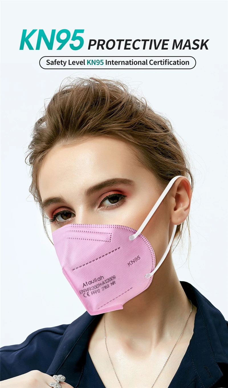Ataullah ffp2 face mask kn95 Mascarillas 5 Layer filtration disposable breathable mask Protective Dustproof Mouth Mask fpp2 kn95