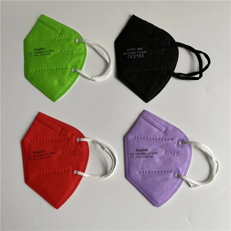 Ataullah ffp2 face mask kn95 Mascarillas 5 Layer filtration disposable breathable mask Protective Dustproof Mouth Mask fpp2 kn95