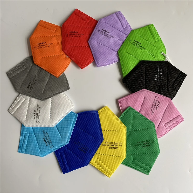 Ataullah ffp2 face mask kn95 Mascarillas 5 Layer filtration disposable breathable mask Protective Dustproof Mouth Mask fpp2 kn95