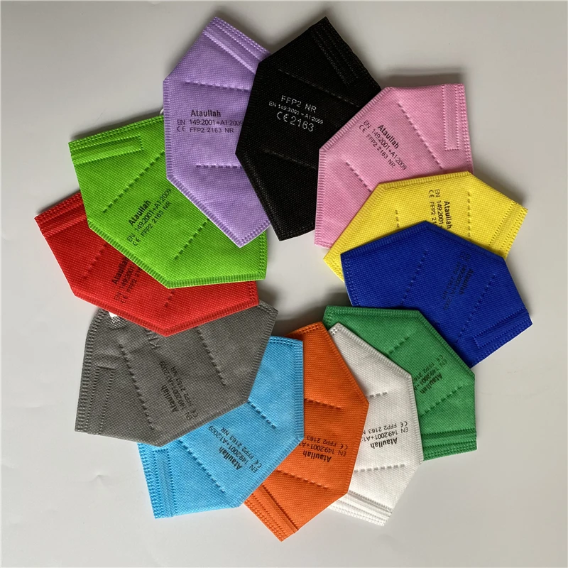 Ataullah ffp2 face mask kn95 Mascarillas 5 Layer filtration disposable breathable mask Protective Dustproof Mouth Mask fpp2 kn95
