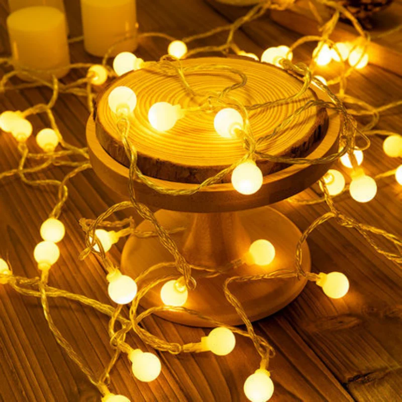 1.5/3/6/10m LED Ball String Lights Garland Lights Outdoor Lamp Wedding Garden Fairy Lights Christmas Decoration USB/Battery