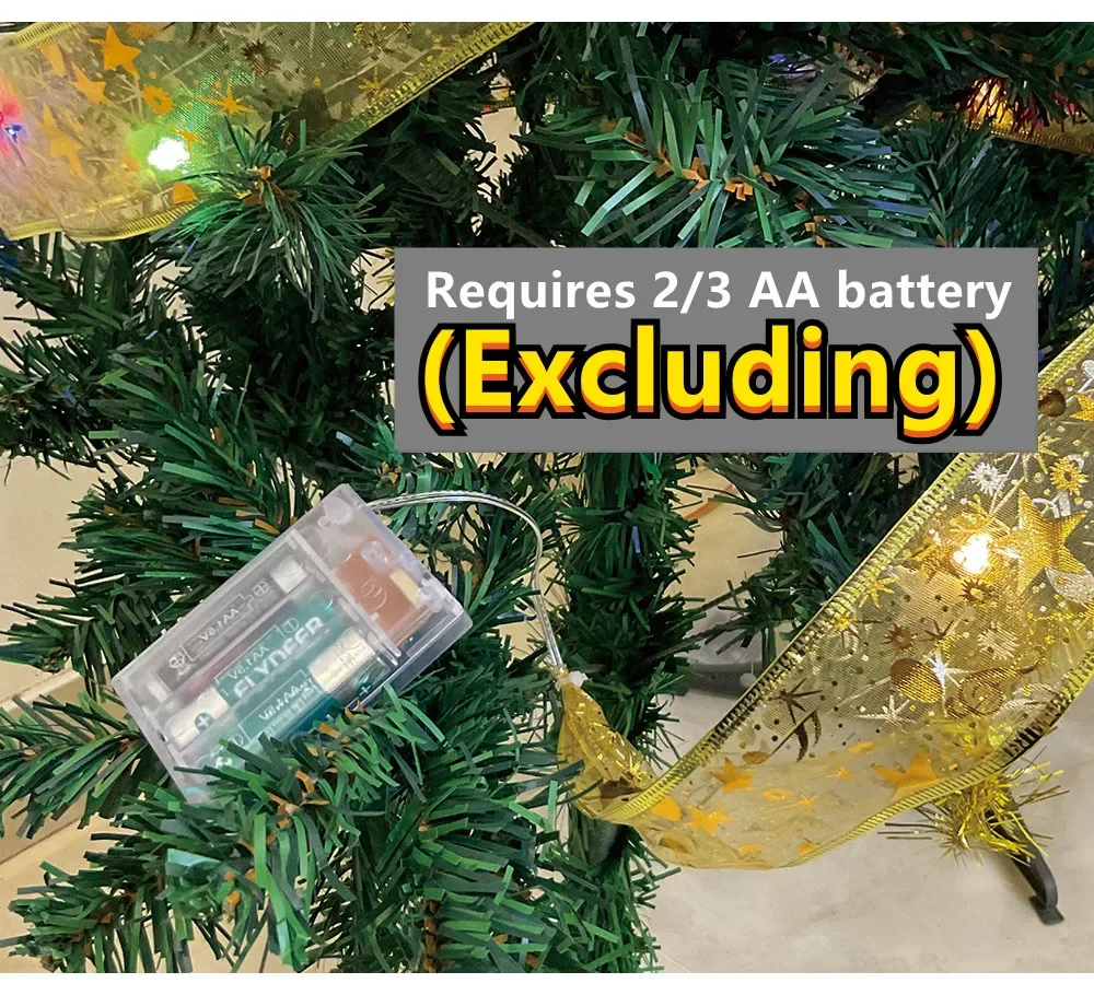 2026 LED Ribbon Decoration Lights 10m Christmas Tree Decoration Ornaments Lace Bows String Lights Navidad Home Decors New Year