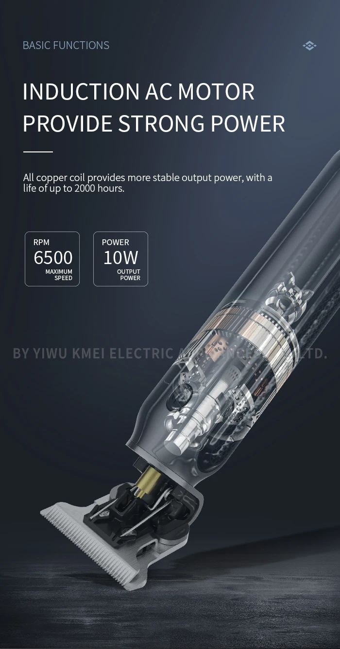 USB charging Zero-cut Blade Cordless Hair Trimmer Kemei KM-1757 Hair Clipper Hollow head Barber Hair Cut Machine